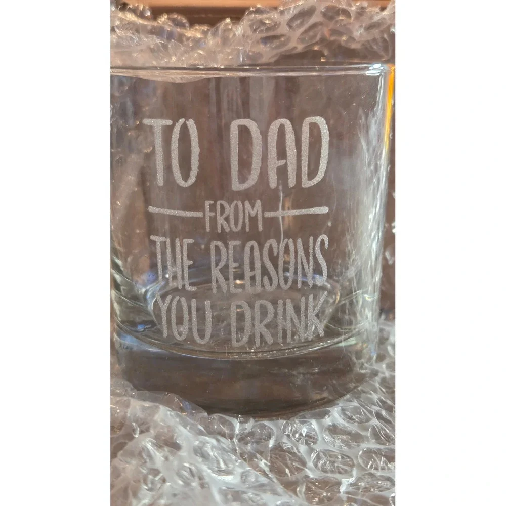 Funny Dad Whiskey Glass To Dad From The Reasons You Drink Rocks‎ Glass 10oz